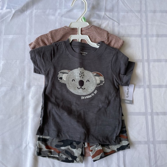BNWT Carter's Infant Boy's 3-Piece Koala Little Short Set, 18 Months - Picture 2 of 4